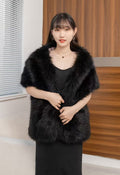Women's Big Fur Collar Scarf Shawl Wrap