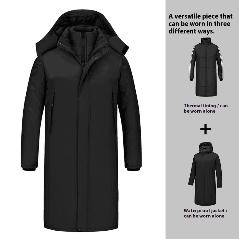 Men's Outdoor Long Shell Jacket | Thick, Warm, Windproof & Waterproof Coat