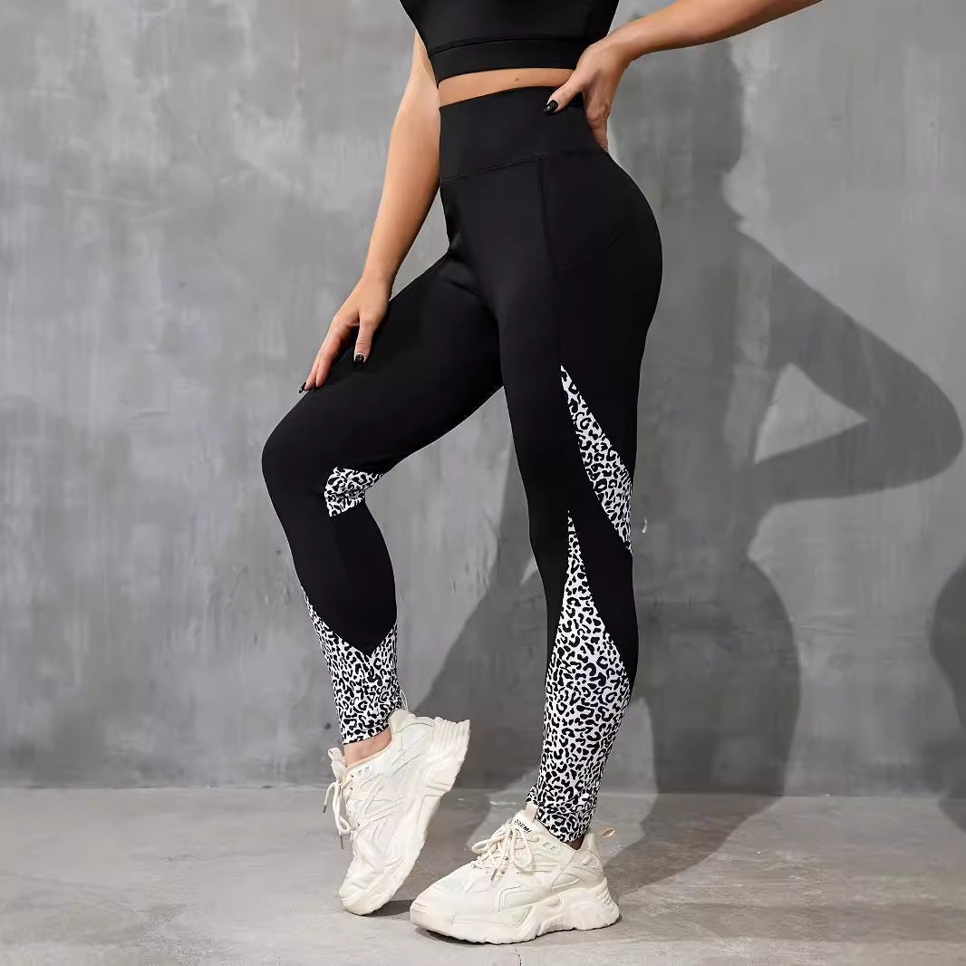 High Waist Tight Patchwork Color Block Yoga Pants