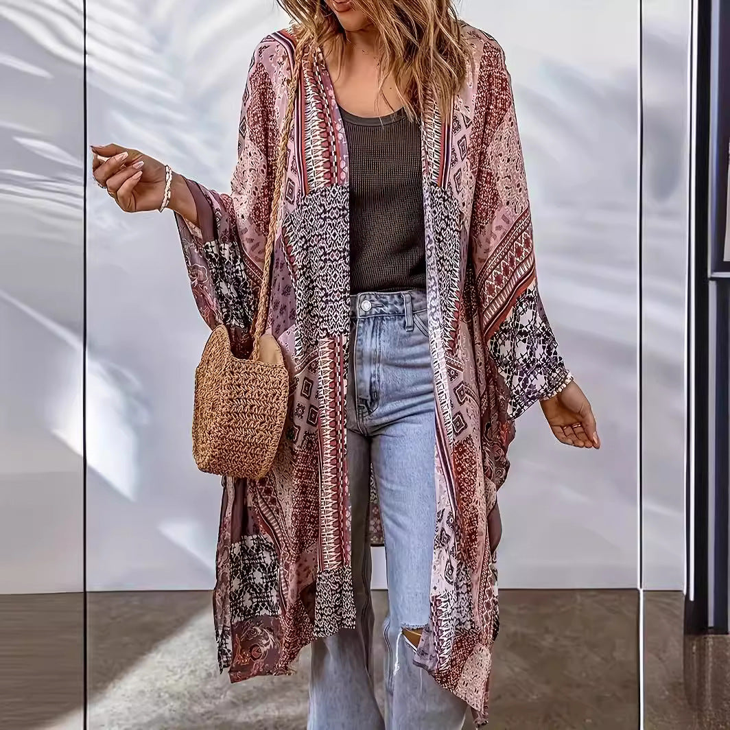 Women's Loose Aztec Cardigan Cloak