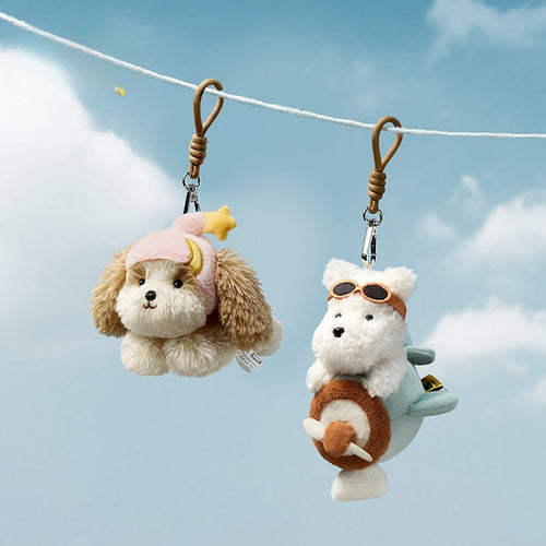 Cute West Highland White Terrier Plush Keychain Doll
