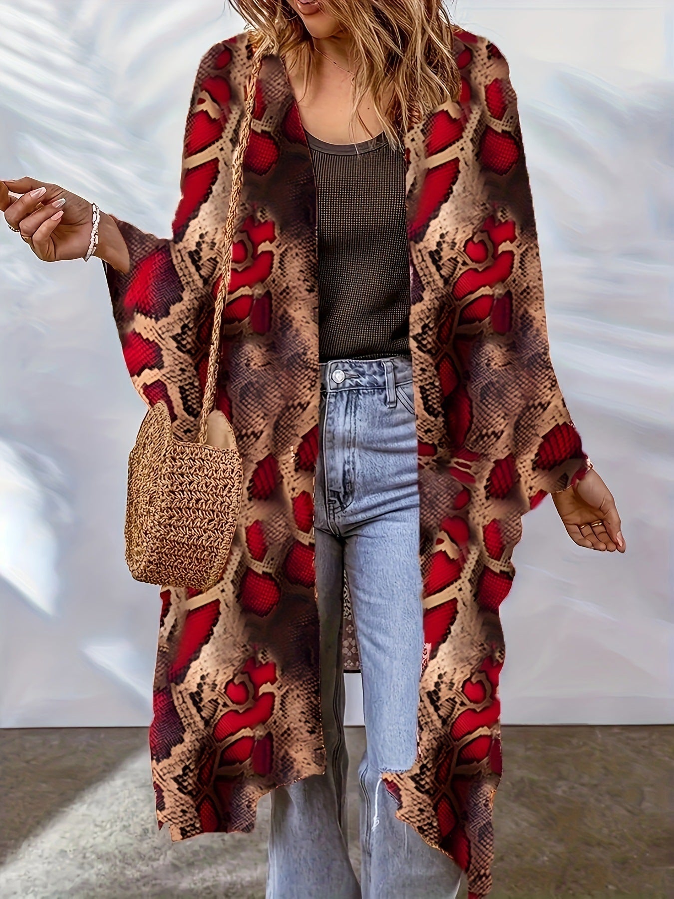Women's Loose Aztec Cardigan Cloak