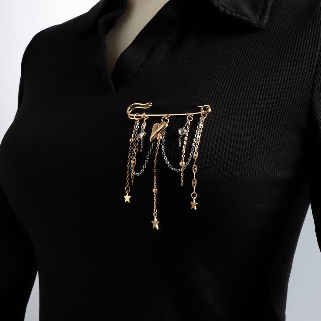 Love Moon Bear Flower Element Brooch Pin for Clothing Suit