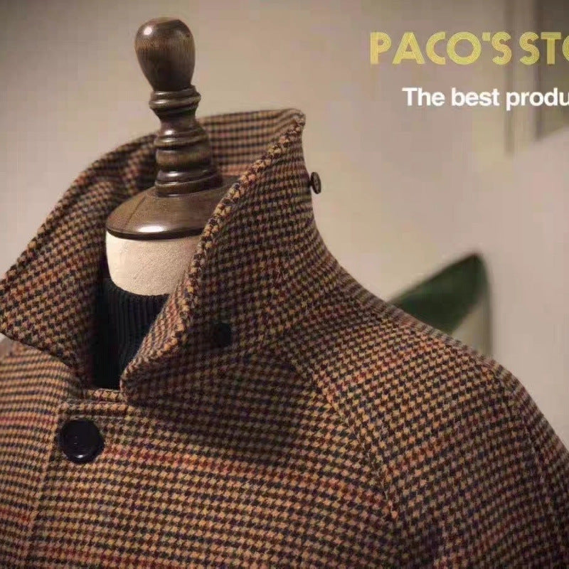 Elegant Retro Wool Coat for Men | Gentleman's Classic Winter Topcoat
