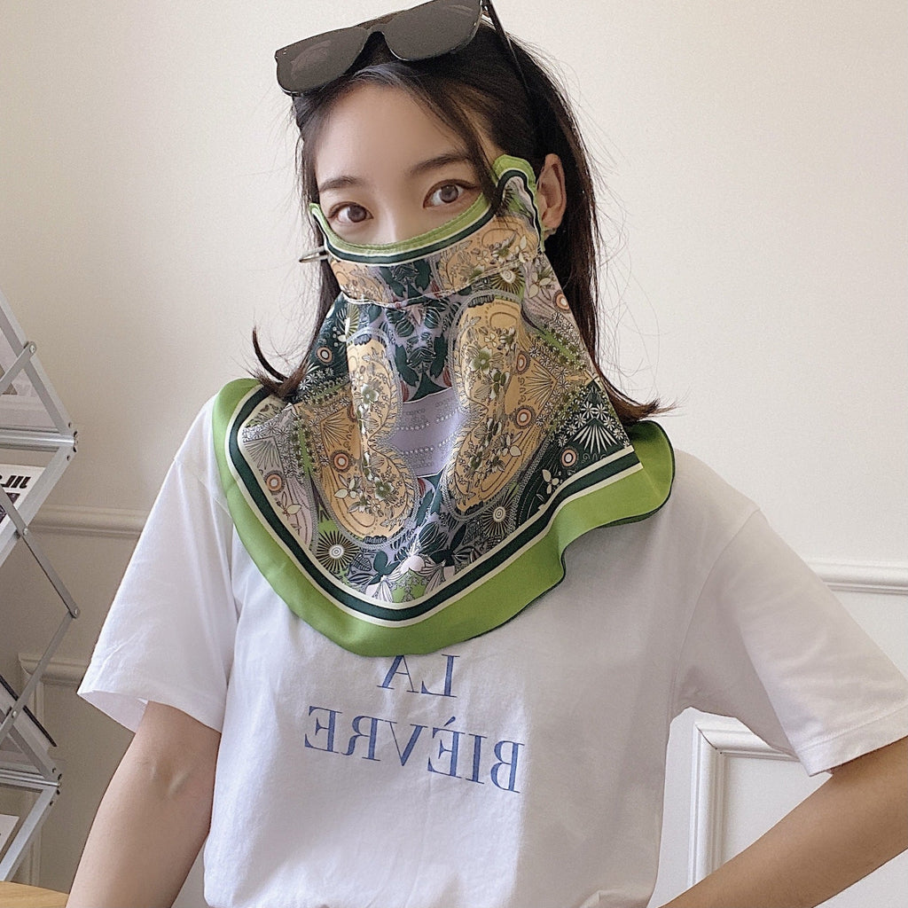 Women's Printed Breathable Summer Sunscreen Face Mask