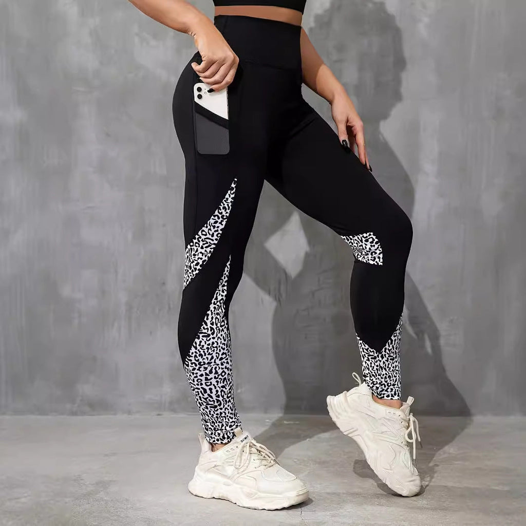 High Waist Tight Patchwork Color Block Yoga Pants