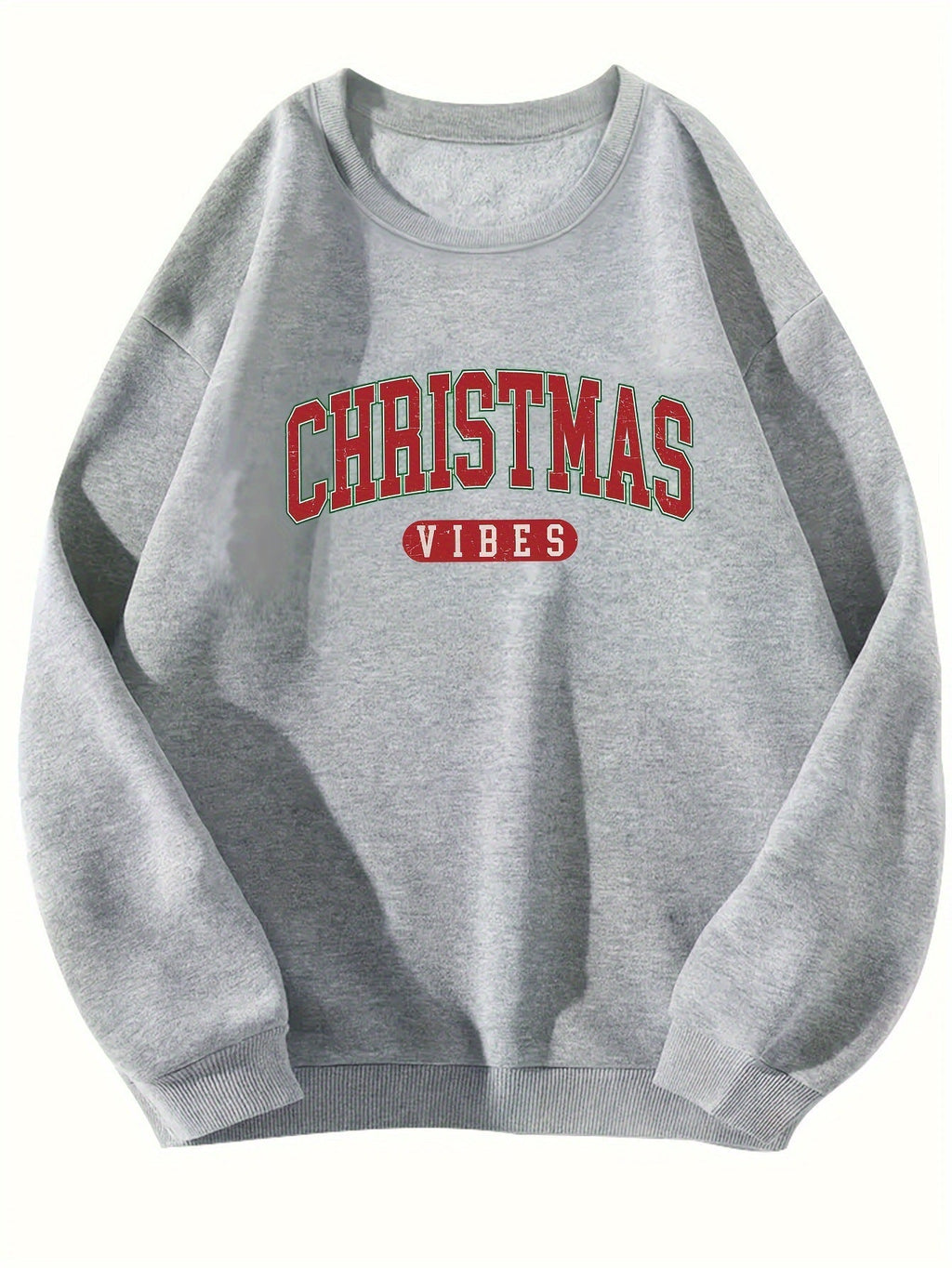 Leisure Christmas Vibe Printed Crew Neck Pullover