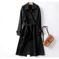 Women's Classic Solid Mid-Length Trench Coat