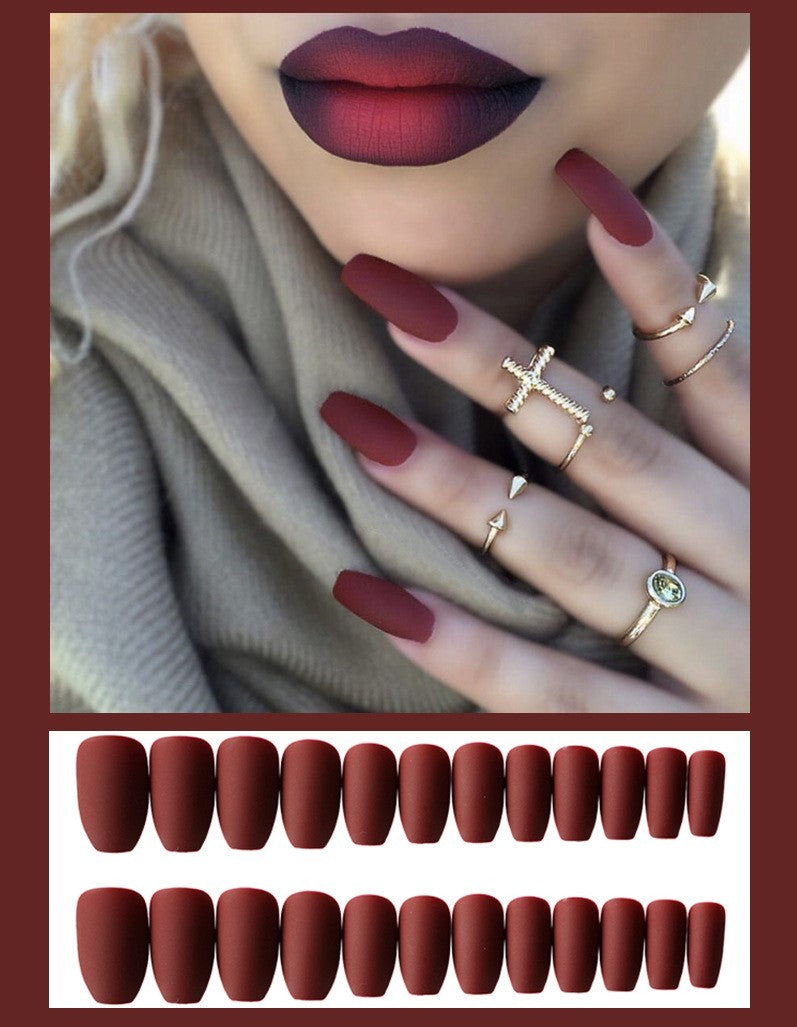 Matte Frosted Long Ballet Fake Nails