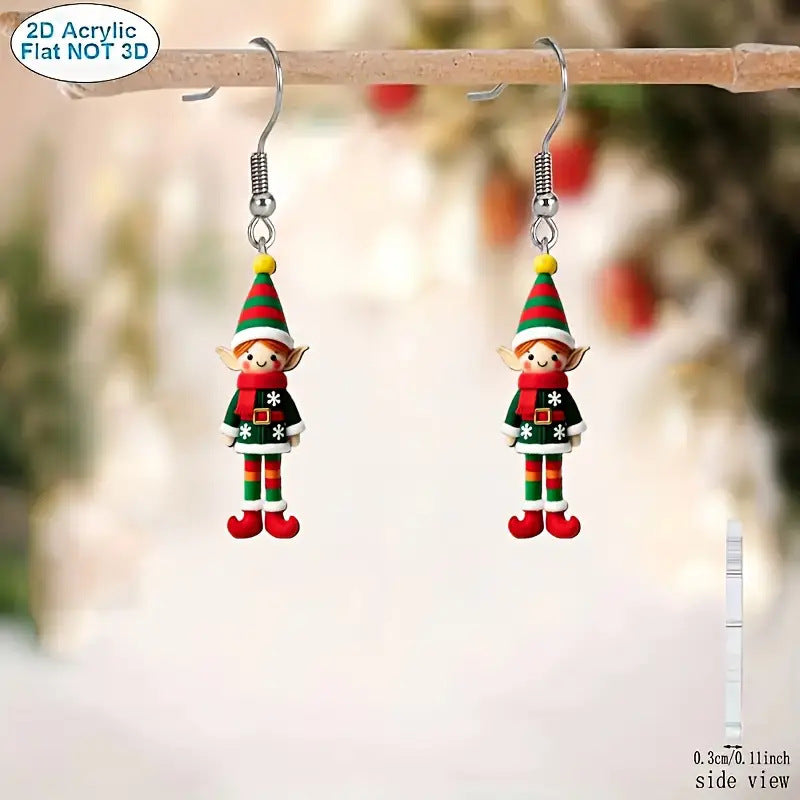 Creative Flat Acrylic Soldier Figurine Earrings