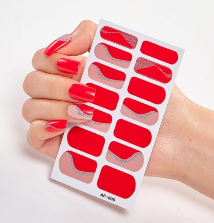 Adhesive Nail Polish Wraps with Glue