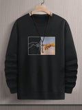 Men's Street Style Hand-Printed Sweatshirt | Urban Graphic Pullover
