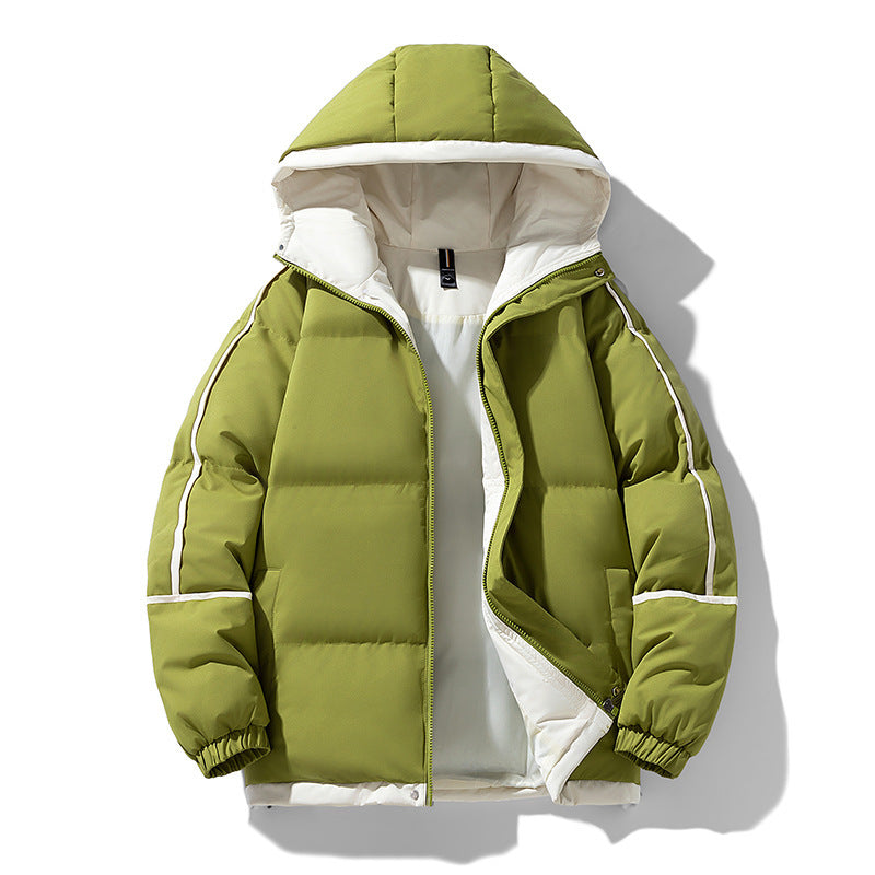 Oversized Drop-Shoulder Men's Puffer Jacket | Hooded Casual Cotton-Padded Coat