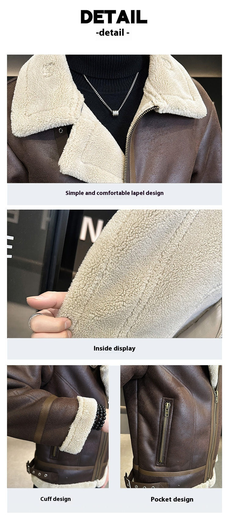 Men's Biker Jacket | Fur-Integrated, Fleece-Lined Thickened Leather Coat