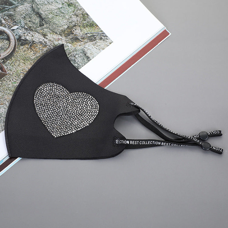 Rhinestone Smiley Butterfly Pattern Sun Block Face Mask