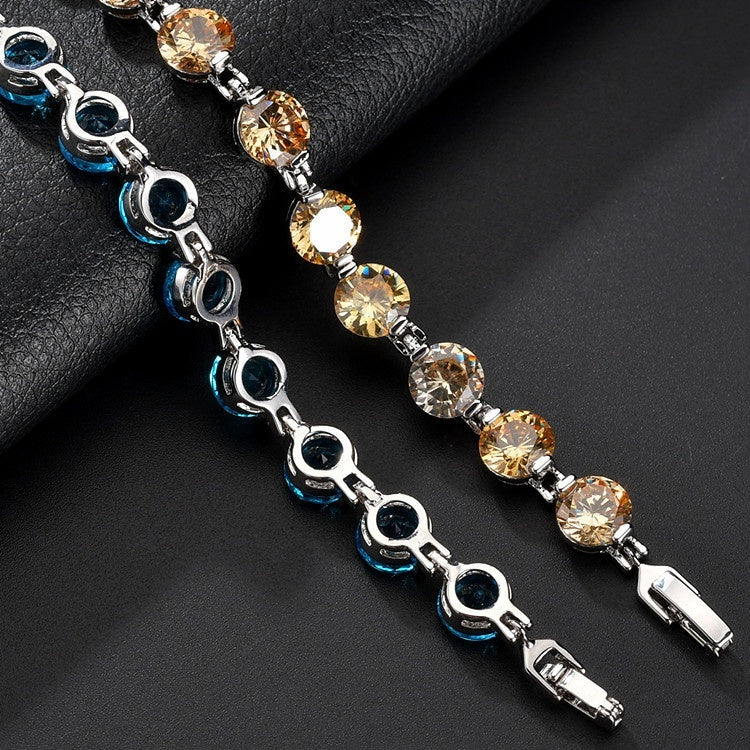 Fashion Popular Round-Cut Zircon Link Bracelet