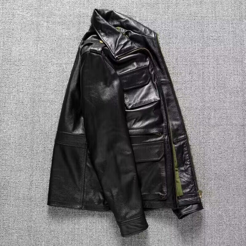 Luxury Pure Top Layer Soft Cowhide Jacket | Men's Real Leather Outerwear