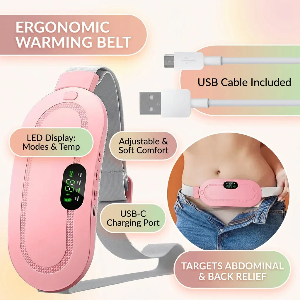 Portable Wearable Heating Belt for Period Pain Relief