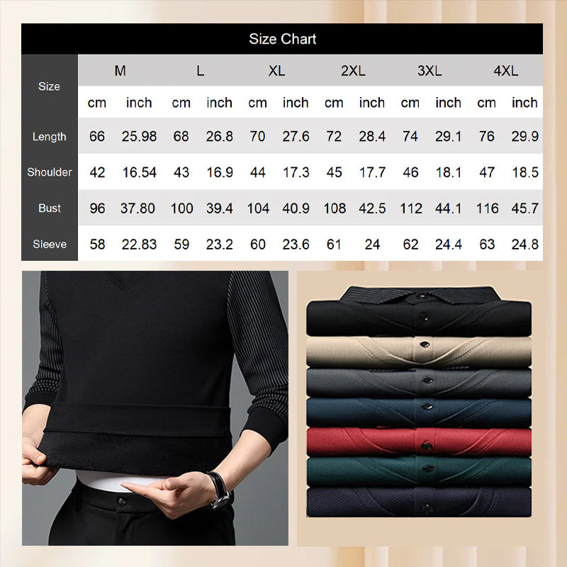 Striped Lapel Fake Two-Piece Shirt