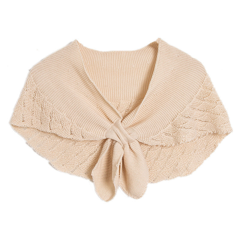Elegant Wool Blend Hollow Out Scarf & Wrap