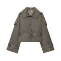 Women's Stand Collar Lapel Trench Coat