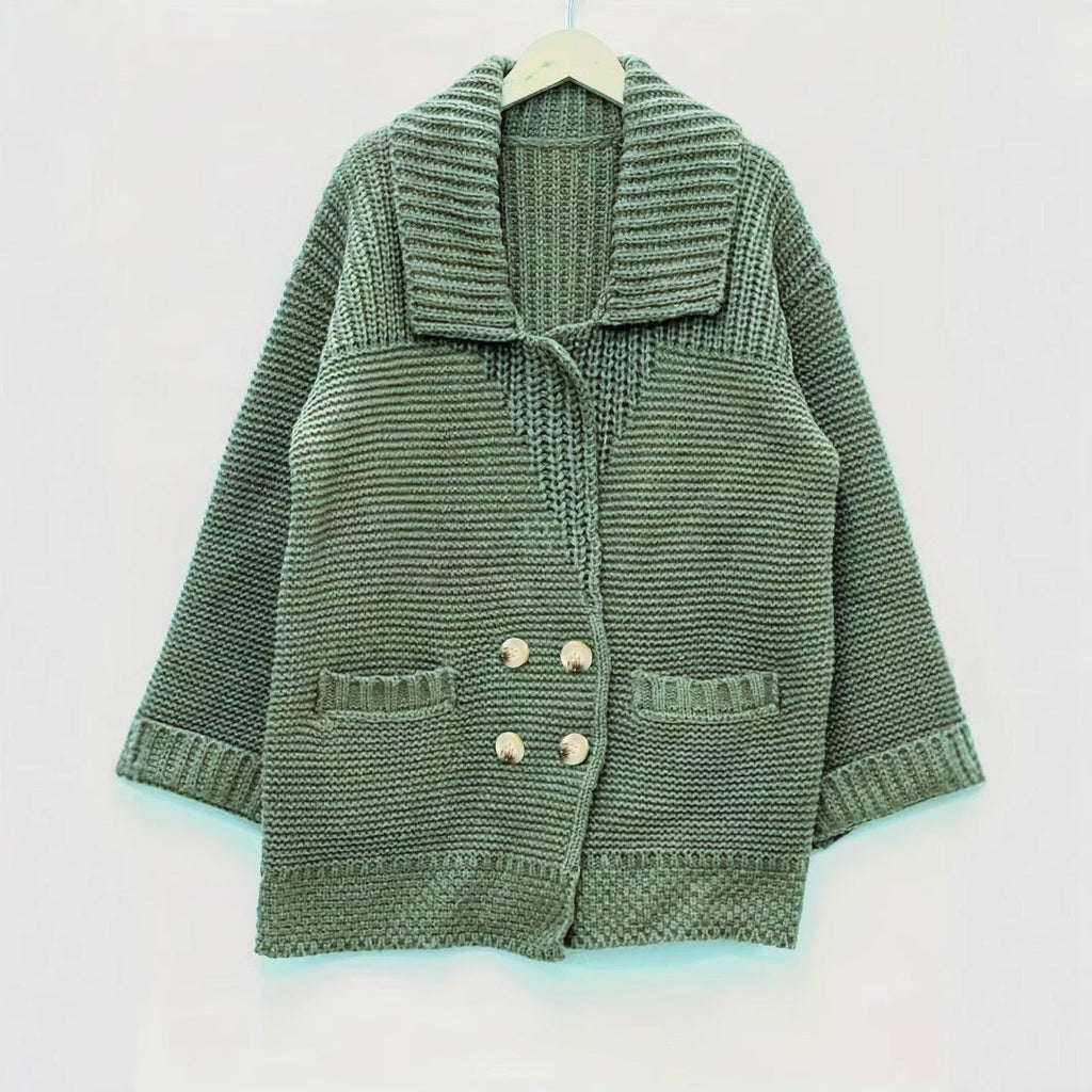 Elegant Polo Collar Plus Size Coat