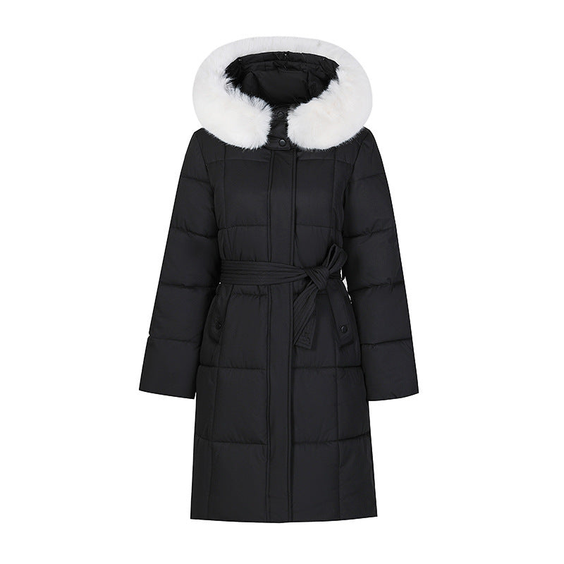 Korean Style Loose Down Jacket with Big Fur Trim