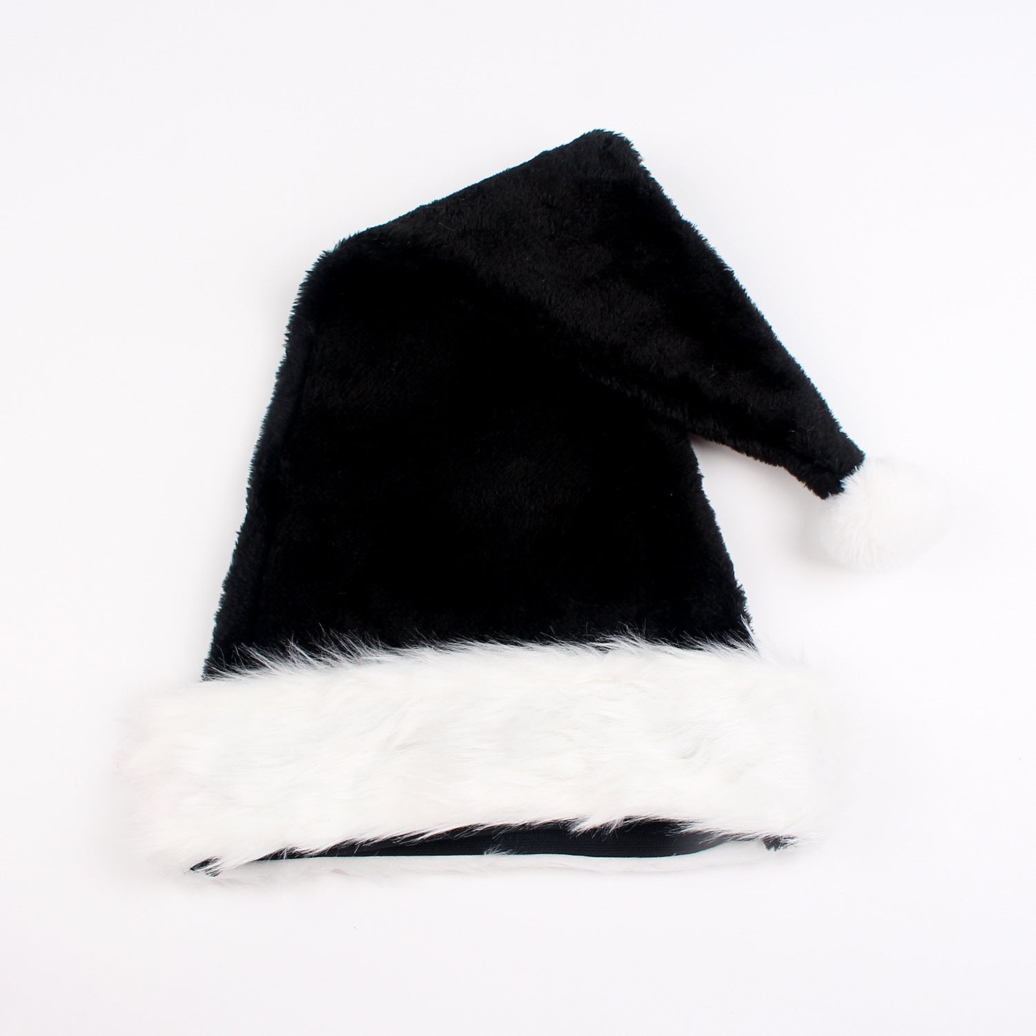 Halloween & Christmas Black Plush Santa Hat
