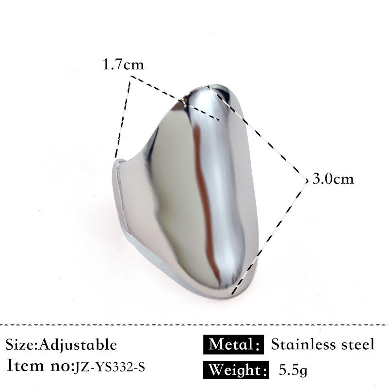 Simple Glossy Stainless Steel 18K Gold Plated Ring