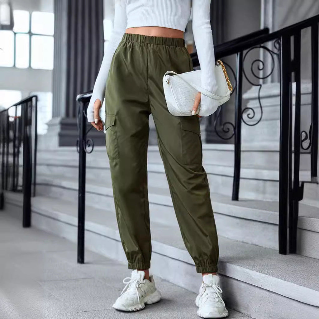 Women's Multi-Pocket Skinny Casual Trousers