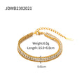 Double Strand White Zircon Bracelet in 18K Gold