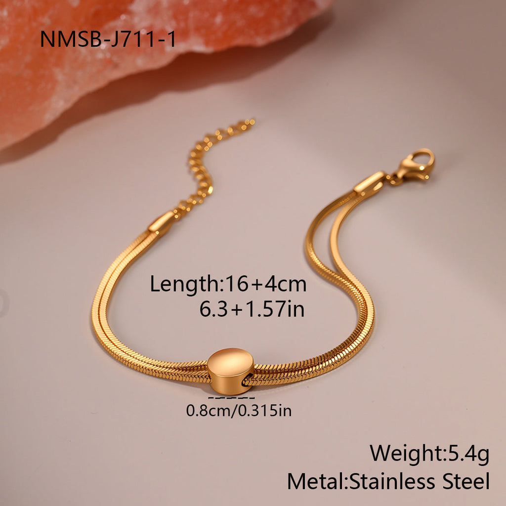 Women's Minimalist 18K Gold Plated Titanium Snake Chain Bracelet