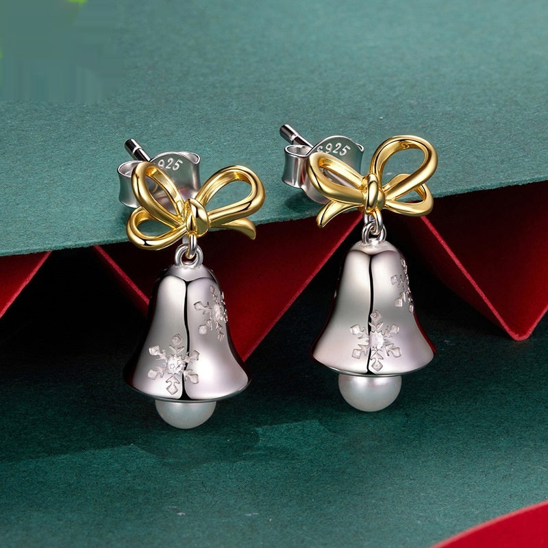 Festive Bell & Snowflake Drop Earrings