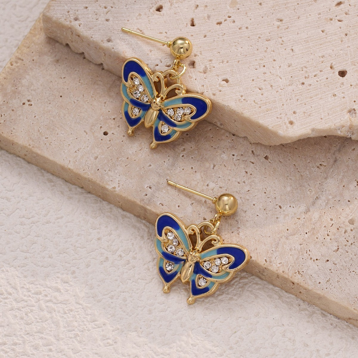 Dripping Oil Butterfly Stud Earrings