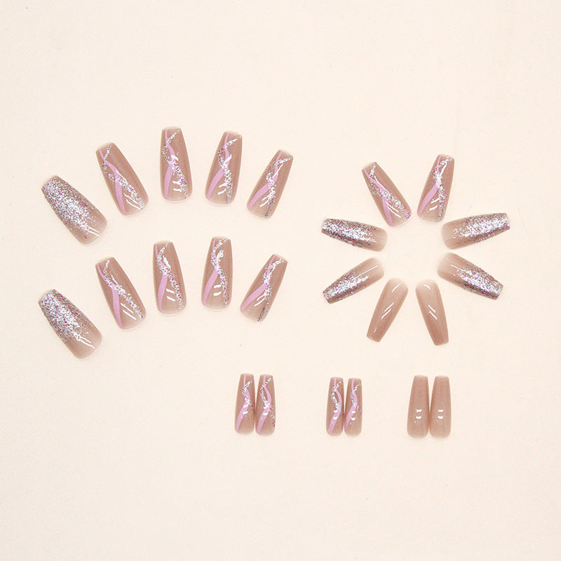 Stylish Mid-Length Wearable Ballet Fake Nails