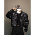 Korean Fashion Leisure Leather Jacket | Modern Cutting Design Outerwear