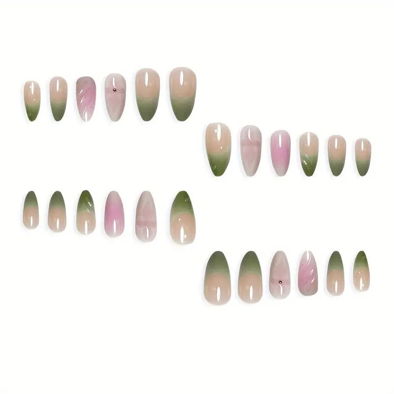 Wearable Floral Design Removable Fake Nails