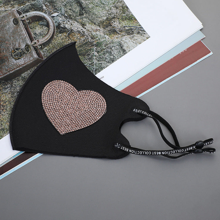 Rhinestone Smiley Butterfly Pattern Sun Block Face Mask