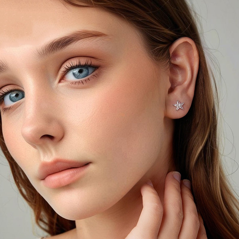 Original Shining Zircon Flower Stud Earrings