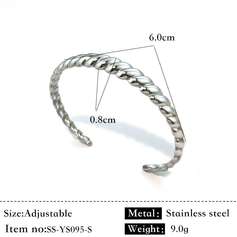 Durable Flower Design Titanium Steel 18K Plated Open Bracelet
