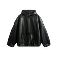 Men's Simple Retro Hooded Leather Coat | Casual American Style Jacket