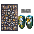 Two-Color Golden Laser Snowflake Nail Art Decals