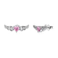 Light Luxury Zircon Heart Dangle Earrings