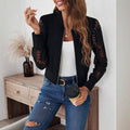 Women's Black Casual Long Sleeve Jacket