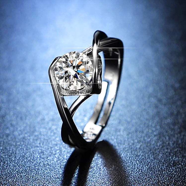 Women's Elegant 1 Karat Moissanite Angel Kiss Ring