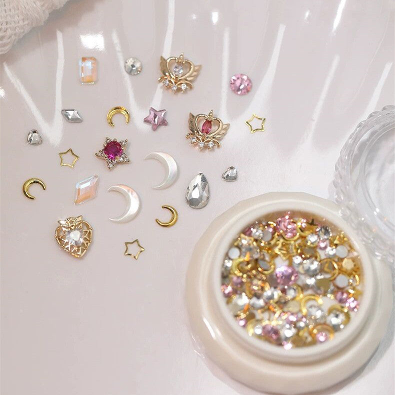 Women's Fashion Heart Gem Nail Rhinestone Set