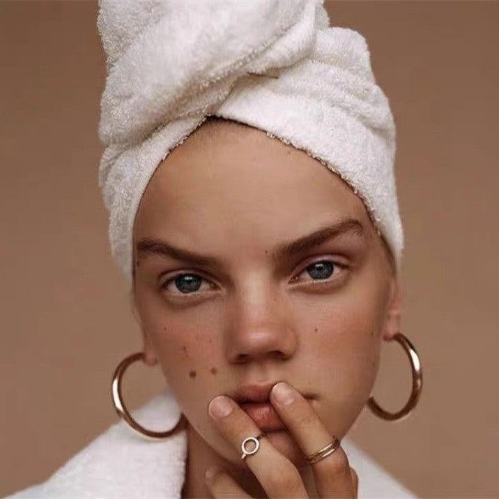 Chunky Copper Gold-Plated Statement Hoop Earrings