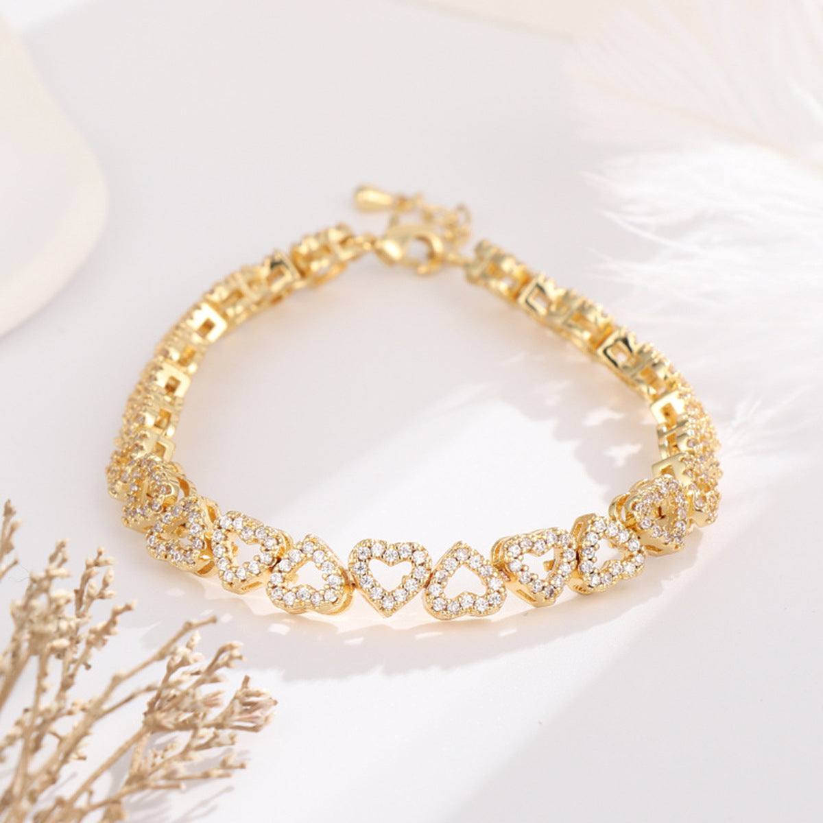 High-Grade Zircon Heart Bracelet for Girls