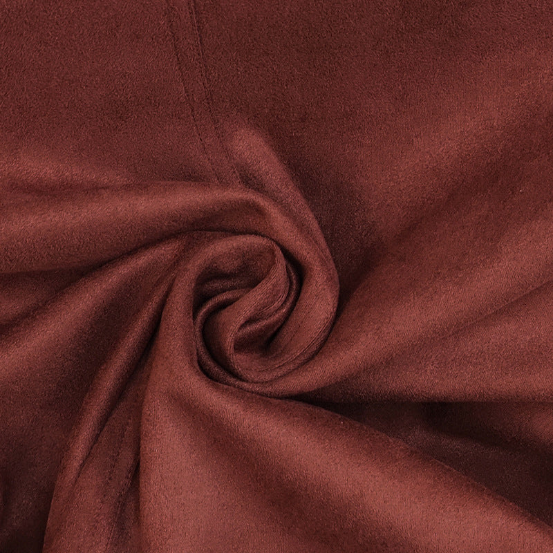 Fashion Long Sleeve Short Suede Coat