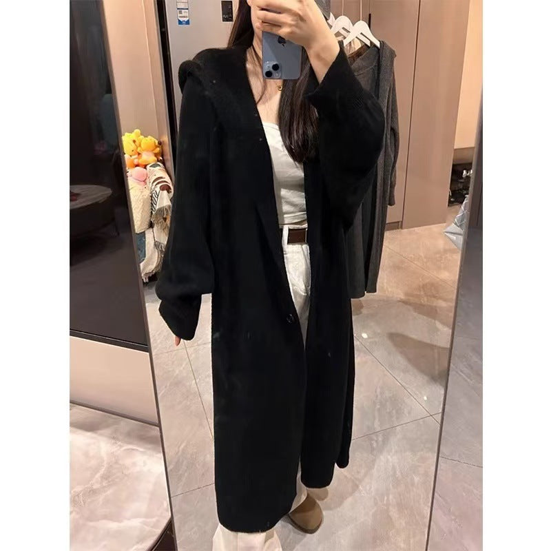 Women's Over-the-Knee Knit Cardigan Coat